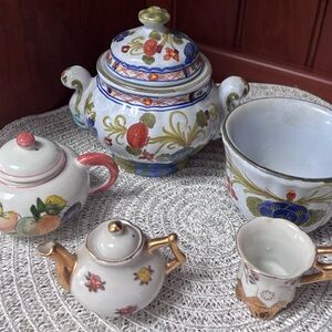 VTG  AMM GAROFANO CANTAGALLI FAENZA SUGAR BOWL /CUP BUNDLE